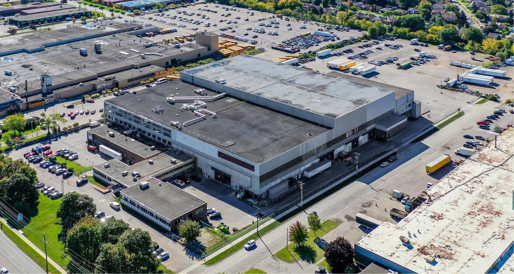 Aerial view of bhive's 1510 Birchmount Road film studio complex in Toronto